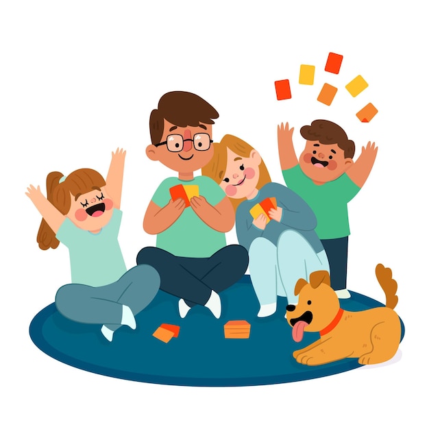 Familia Disfrutando El Tiempo Juntos | Vector Gratis