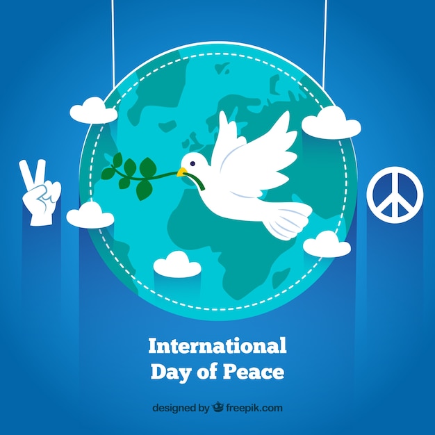 Felicitación día internacional de la paz Vector Gratis