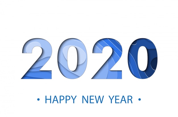 Feliz año nuevo 2020 backgroun Vector Premium