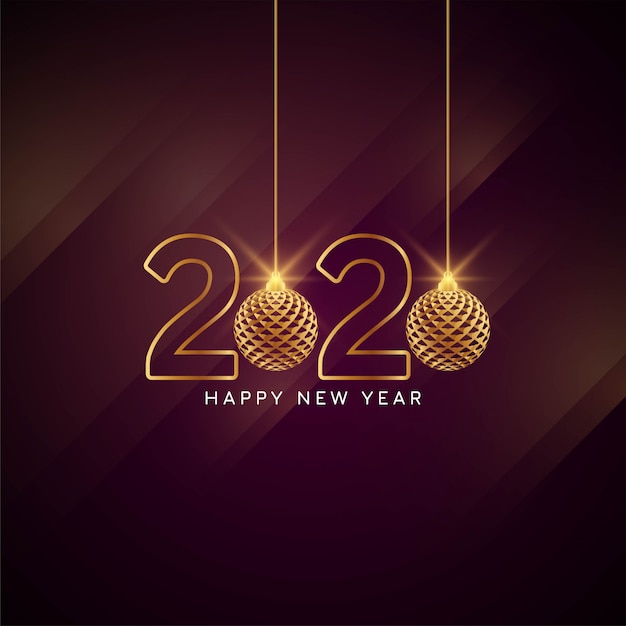 Feliz Año Nuevo 2020 Elegante Tarjeta De Felicitación Vector Gratis 2098