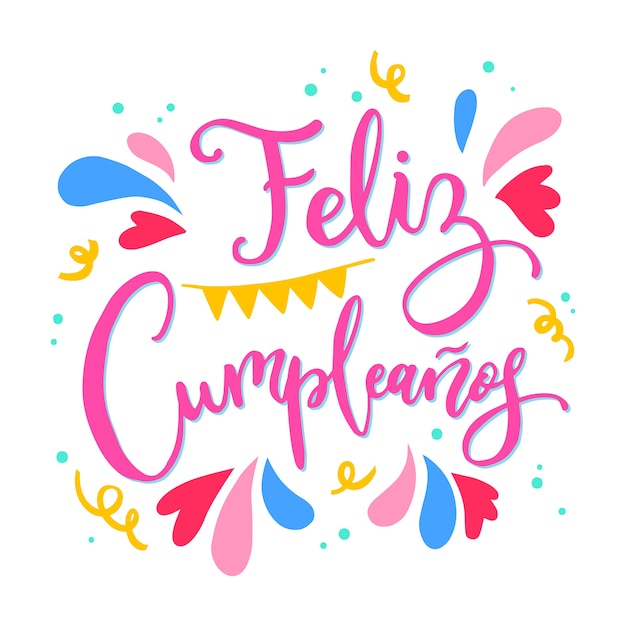 Feliz cumpleaños en letras españolas | Vector Gratis