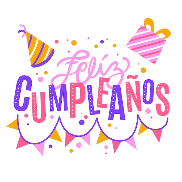 Feliz cumpleaños, letras | Vector Gratis