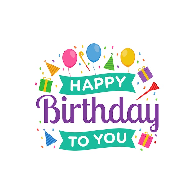 Feliz cumpleaños texto vector diseño | Vector Premium