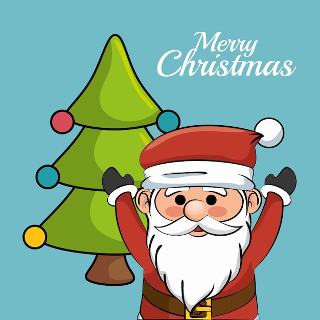 Feliz Feliz Navidad Santa Claus Personaje Vector Ilustración Diseño