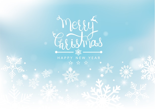Feliz navidad y año nuevo blur bokeh Vector Premium