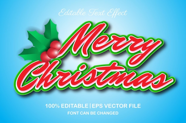 Feliz Navidad Efecto De Texto Editable Estilo D Vector Premium