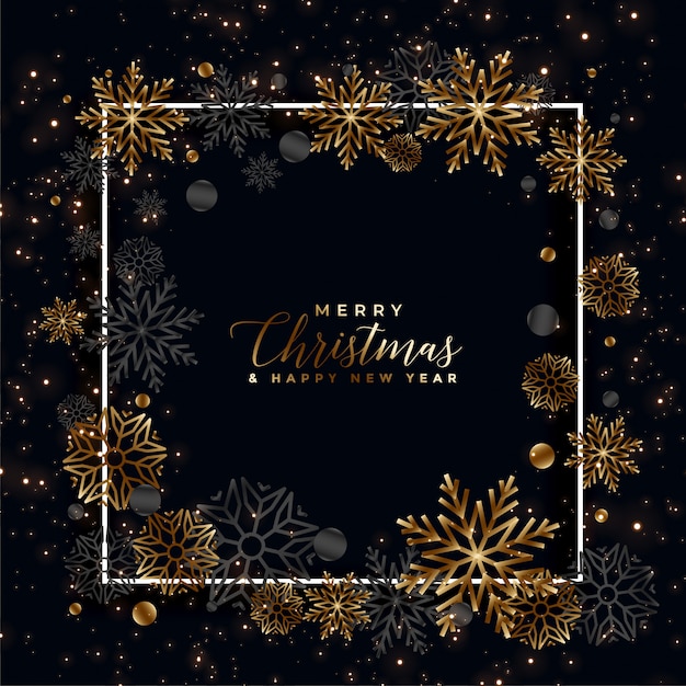 Feliz navidad y feliz año nuevo tarjeta de felicitación vector gratuito