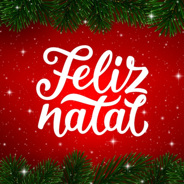 Feliz Navidad Texto De Caligraf A En Portugu S Feliz Natal Vector