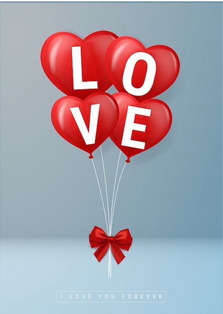 Feliz San Valentin Globos De Amor Ilustrados Con Hermosas Formas