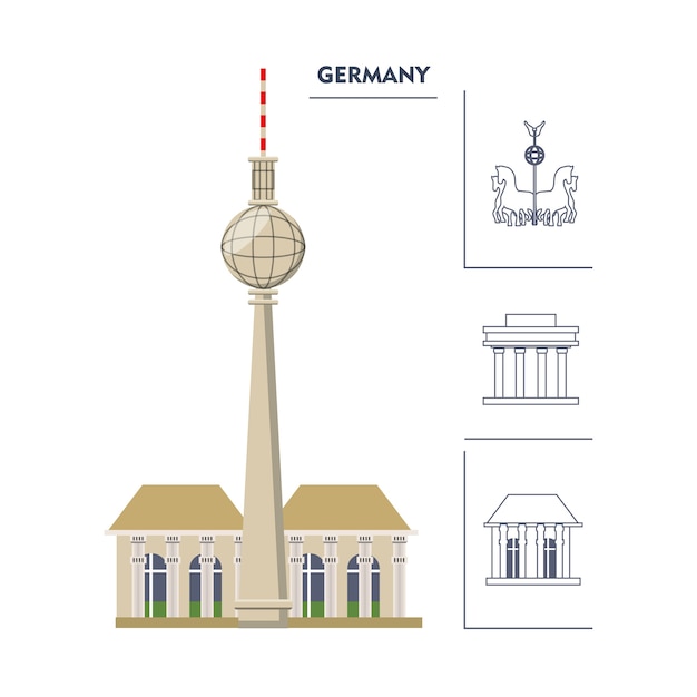 Fernsehturm berlin tv tower icono | Vector Premium