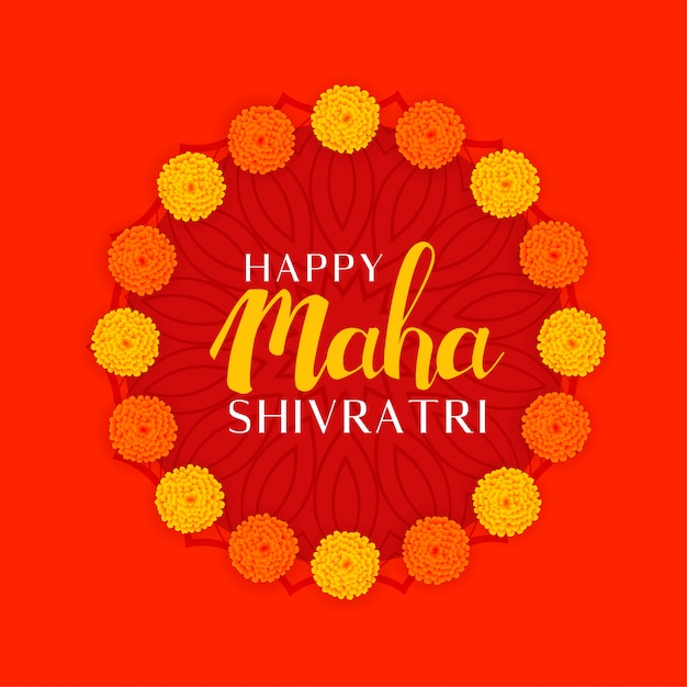 Festival hindú maha shivratri del señor shiva vector gratuito