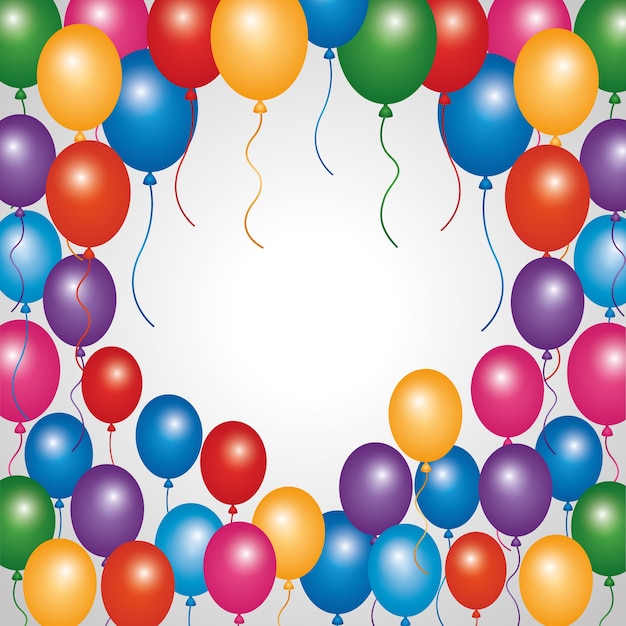Fiesta de globos de colores decorativos | Vector Premium