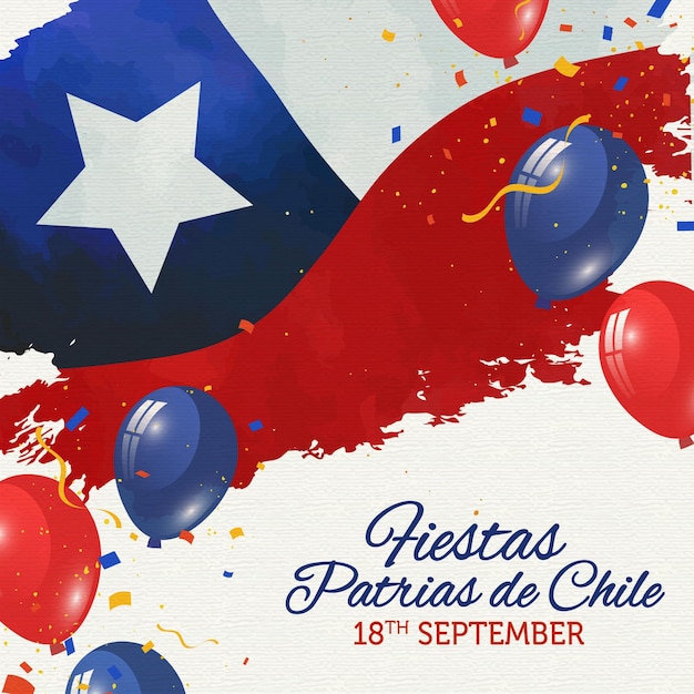 Fiestas patrias de chile Vector Premium