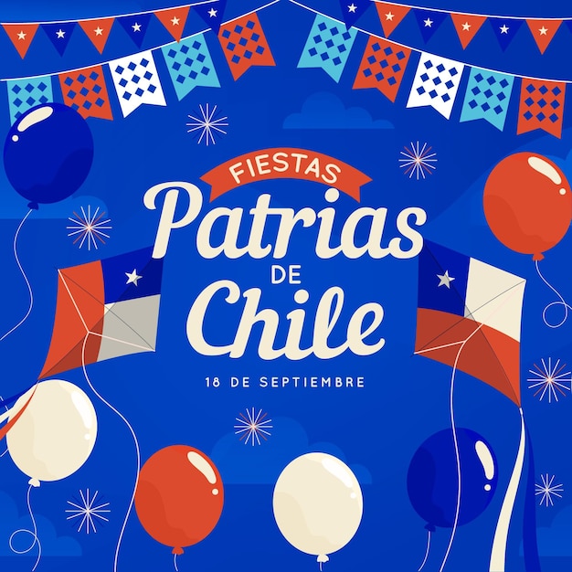 Fiestas patrias de chile Vector Gratis