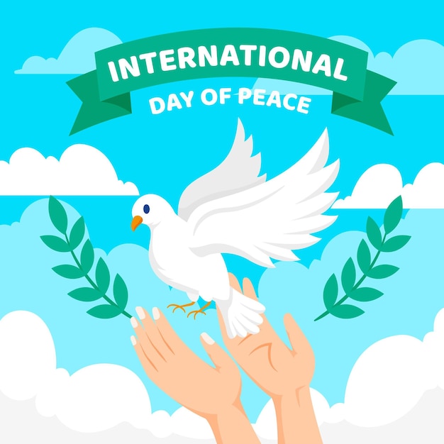 Flat dia internacional de la paz | Vector Gratis