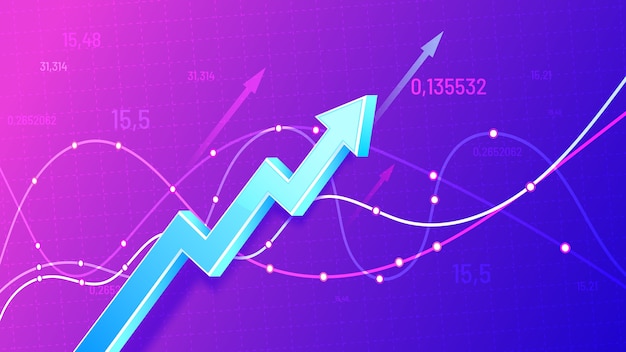 3d arrow growing financial calendar free vector
