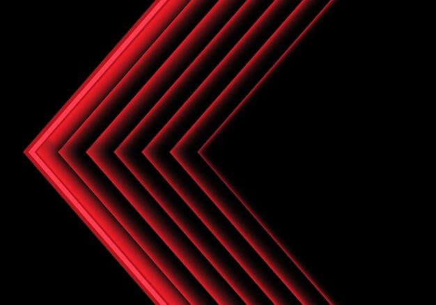 Flecha De Luz Roja Abstracta En Negro Vector Premium