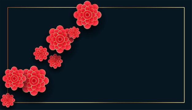 Flores Chinas Sobre Fondo Negro Vector Gratis