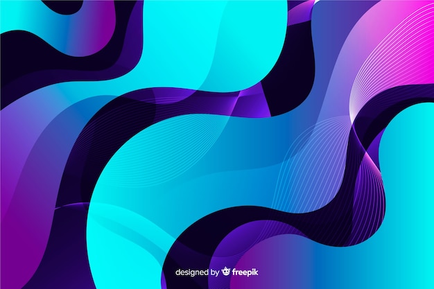 El flujo colorido abstracto forma el fondo vector gratuito