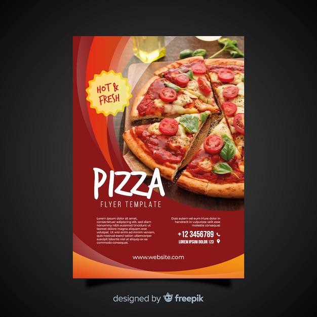 Flyer Fotografico Pizza Vector Gratis