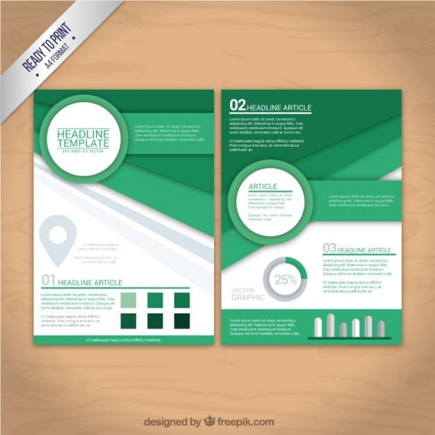 Folleto Triptico Con Formas Geometricas Vector Gratis Images