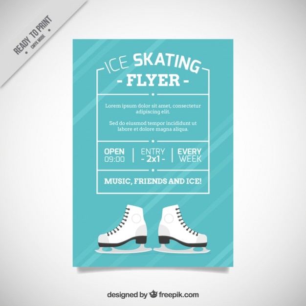 Folleto De Patinaje Sobre Hielo Descargar Vectores Gratis