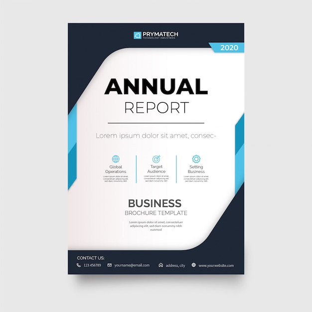 Folleto moderno del informe anual con formas abstractas vector gratuito