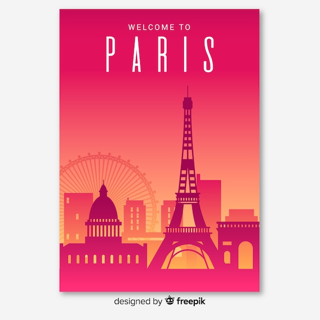 Folleto De Paris Vector Premium