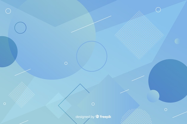 Fondo abstracto azul formas en estilo memphis vector gratuito