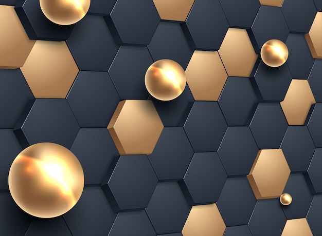 Fondo Abstracto Hexagonal Vector Premium