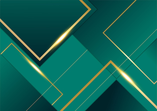 Fondo Abstracto Verde Oscuro Y Dorado De Lujo Vector Premium