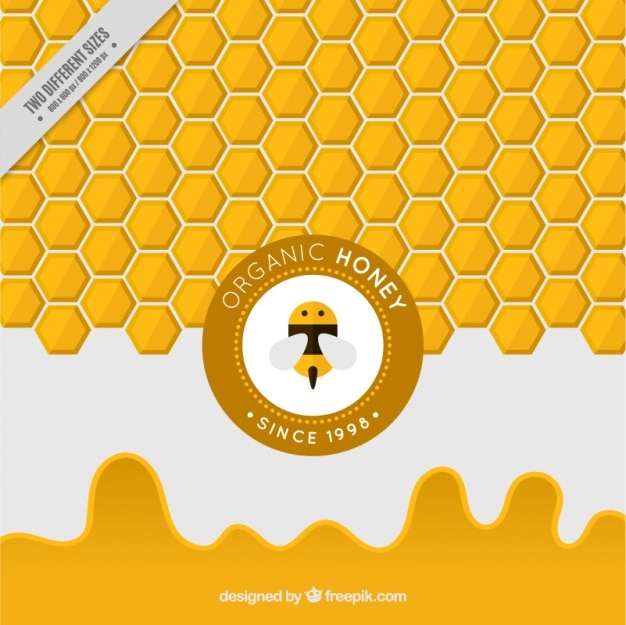Fondo amarillo hexagonal de miel vector gratuito