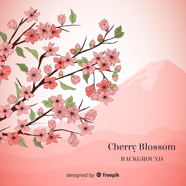 Fondo Arbol De Cerezo Florecido Vector Gratis