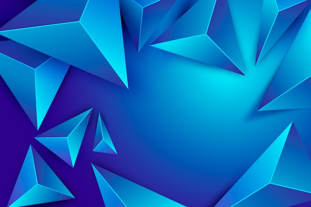 Fondo Azul Triangulo 3d Con Efecto Poli Vector Gratis