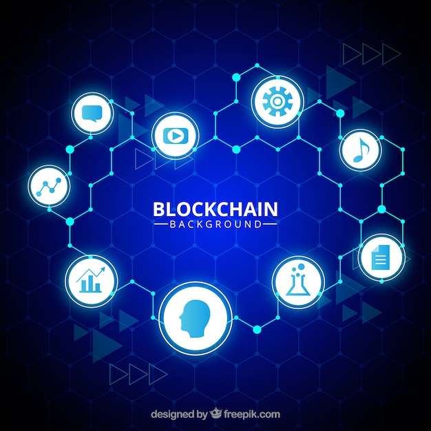 Fondo de blockchain vector gratuito
