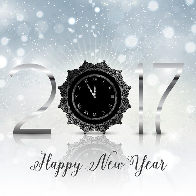 Fondo bokeh de feliz año nuevo 2017  Vector Gratis