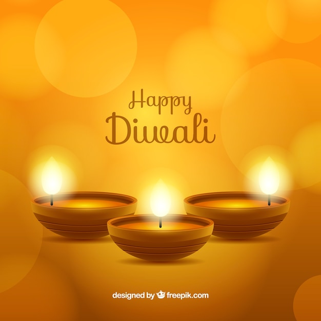 Fondo Bokeh De Velas De Diwali Vector Gratis