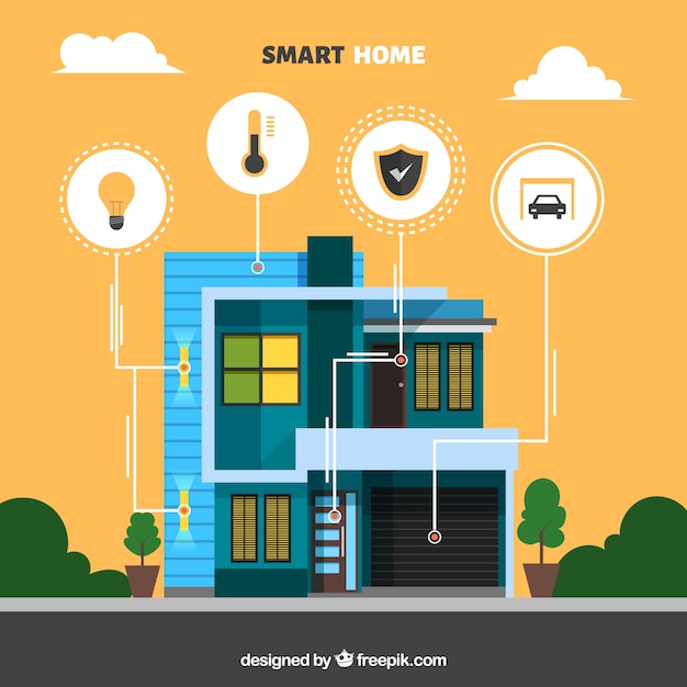 Fondo De Casa Inteligente Con Dispositivo Vector Gratis