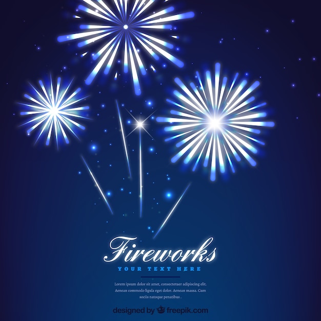 Fondo de celebración con fuegos artificiales Vector Gratis