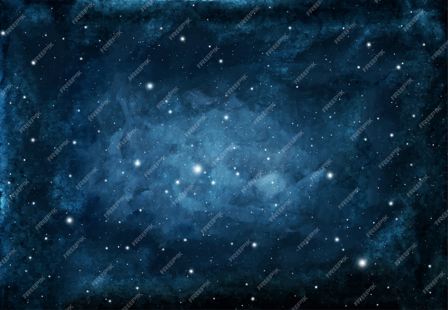 Fondo De Cielo Nocturno Acuarela Con Estrellas Textura Cósmica Con Estrellas Brillantes 8786