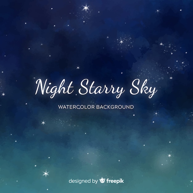 Fondo cielo nocturno acuarela vector gratuito