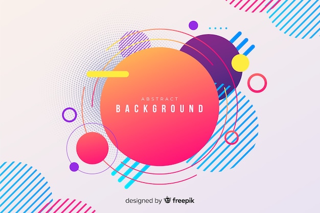 Fondo de círculos modernos geométricos abstractos vector gratuito