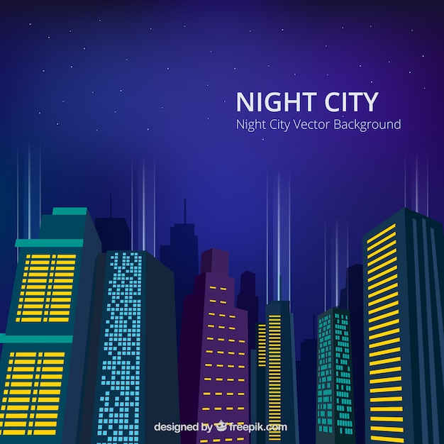 Fondo De Ciudad De Noche Vector Gratis