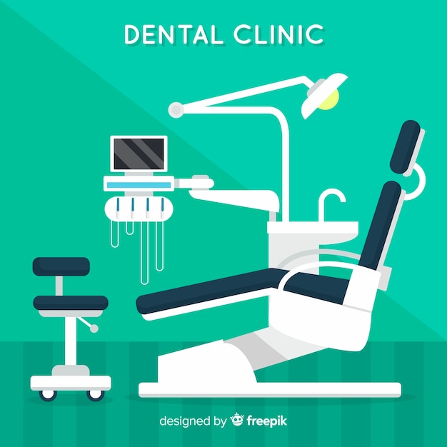 Fondo de clínica dental en diseño plano | Vector Gratis