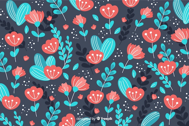 Fondo Colorido De Flores Dibujado A Mano Vector Gratis 2345