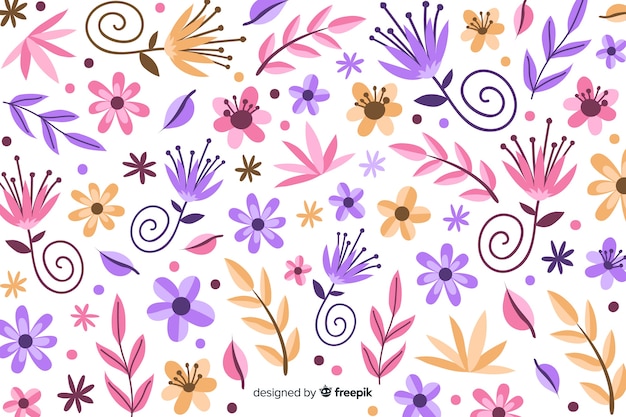 Fondo Colorido De Flores Dibujado A Mano Vector Gratis 6655