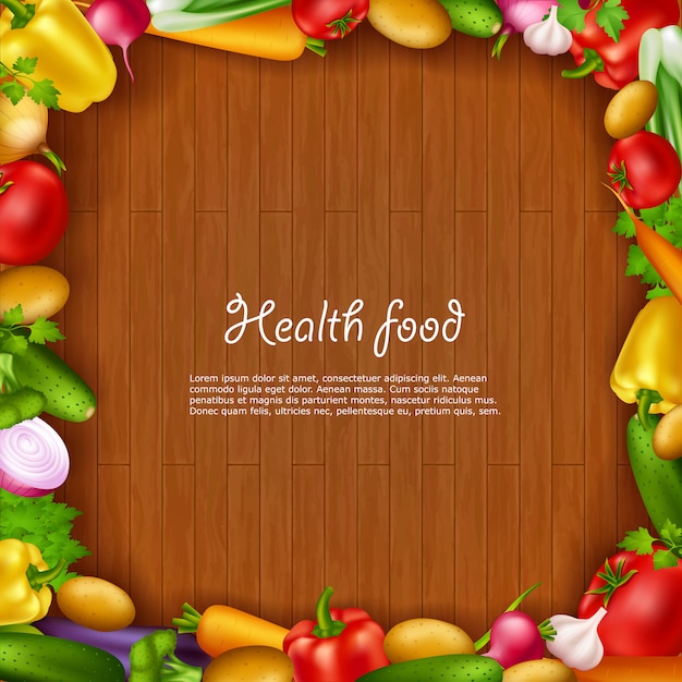 Fondo De Comida Saludable Vector Gratis 6972