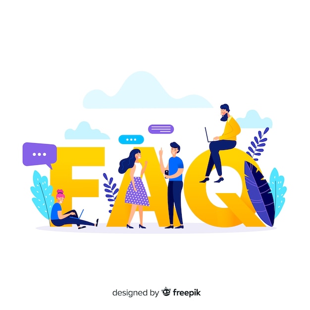 Fondo concepto faq plano vector gratuito