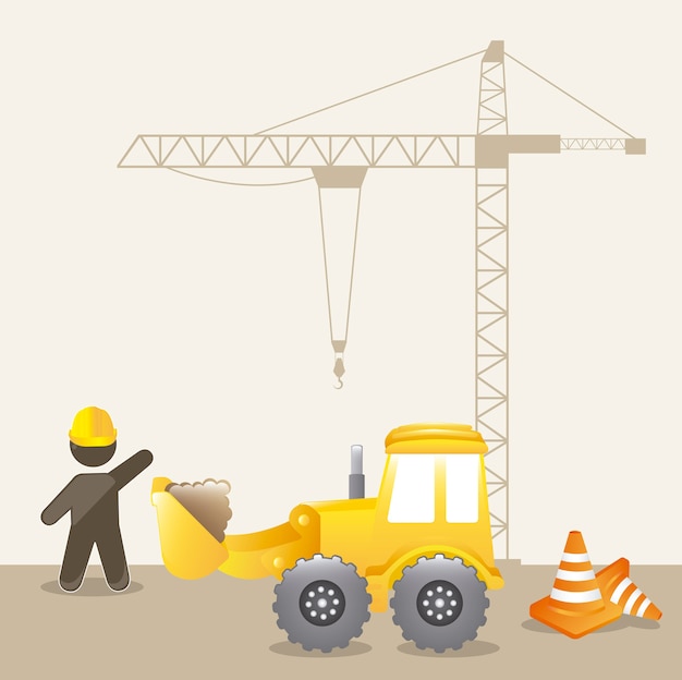 Bajo Fondo De Construcción Con Hombre Ilustración Vectorial De Dibujos ...