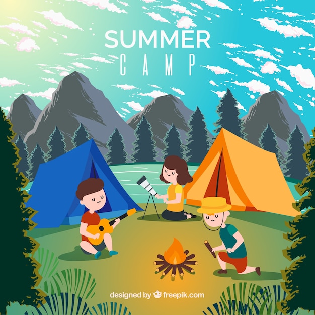 Fondo de campamento de verano | Descargar Vectores gratis